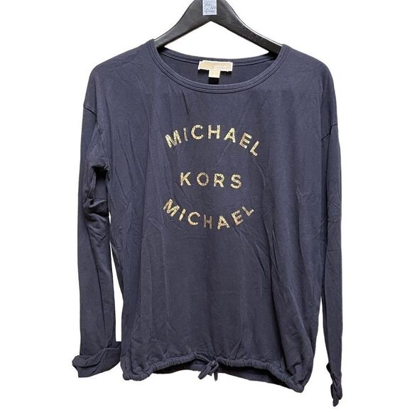 🌟75% OFF🌟Michael Kors🌟Navy Logo Long Sleeve Tshirt - Picture 1 of 2